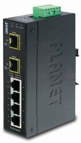 коммутатор/ PLANET IP30 Industrial 8* 1000TP + 2* 100/ 1000F SFP Full Managed Ethernet Switch (-40 to 75 degree C), 1588 (IGS-10020MT)