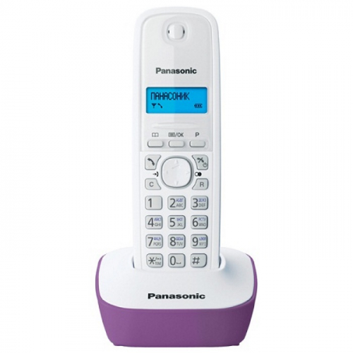 Беспроводной телефон DECT Panasonic/ Монохромный с подсветкой, АОН, бело-сиреневый (KX-TG1611RUF)