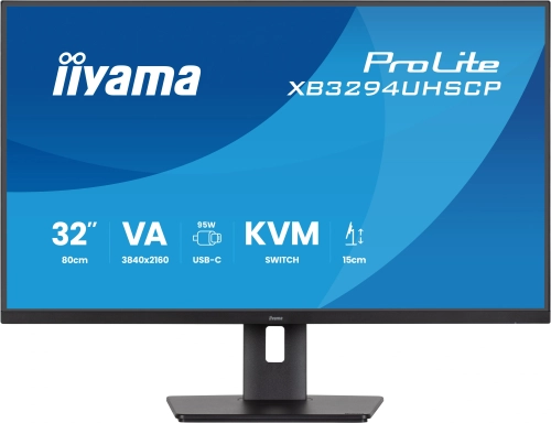 Монитор Iiyama 32 ProLite XB3294UHSCP-B1 черный VA LED 2ms 21:9 HDMI M/M матовая HAS 400cd 178гр/178гр 3440x2160 75Hz DP 4K USB 9.7кг