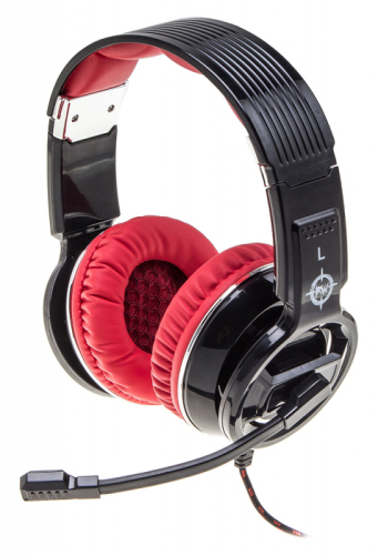 Наушники с микрофоном Оклик HS-L350G RED WAR черный/ красный 2.2м мониторные оголовье (472664)