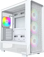 Корпус Montech X5 белый без БП ATX 4x120mm 1xUSB2.0 1xUSB3.0 1xUSB3.1 audio bott PSU (X5 WHITE)