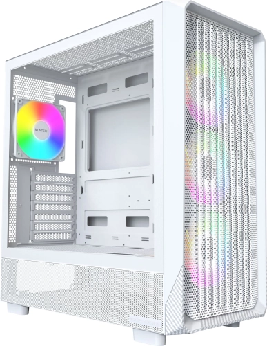 Корпус Montech X5 белый без БП ATX 4x120mm 1xUSB2.0 1xUSB3.0 1xUSB3.1 audio bott PSU (X5 WHITE)