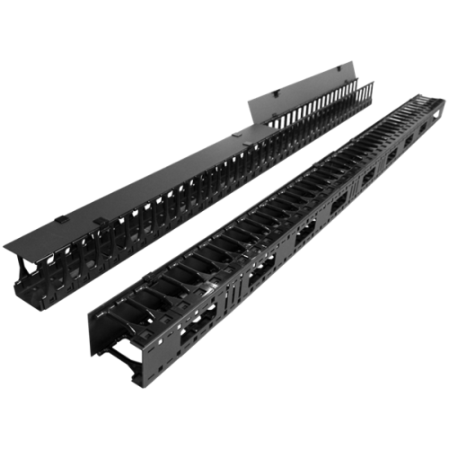 Вертикальные органайзеры с пластиковыми пальцами 149 мм, 42U, для шкафов Business шириной 800 мм, 2 шт., черные (TWT-CBB-DVO-42U/ M) (TWT-CBB-DVO-42U/M)