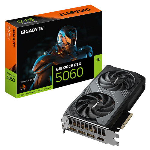 Видеокарта Gigabyte RTX5060 WINDFORCE 8GB GDDR7 128bit 3xDP HDMI 2FAN RTL (GV-N5060WF2-8GD)