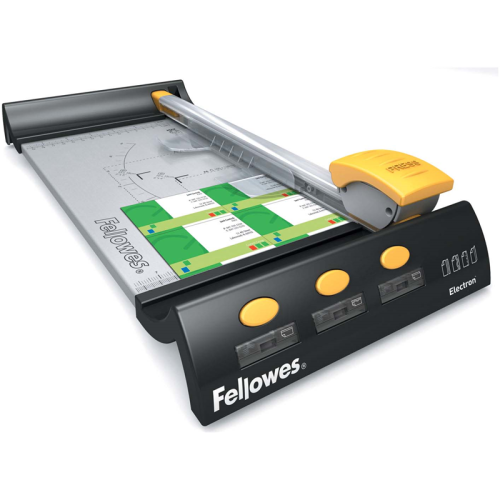 Резак дисковый Fellowes®, ELECTRON A4, 10 лст., 4 картриджа (прямой, биговка, пунктир, волна), дл.резки 380 мм, SafeCut™ (FS-54104)