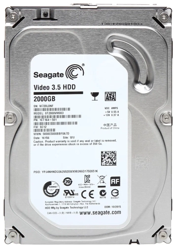 Жесткий диск/ HDD Seagate SATA3 2Tb Video 5900 RPM 64Mb 1 year warranty (replacement ST2000VX008, WD20PURZ, ST2000DM005, ST2000VX017) (ST2000VM003) фото 2