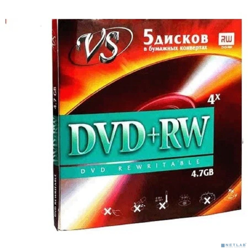 VS DVD+RW 4,7 GB 4x конверт/ 5 (VSDVDPRWK501)
