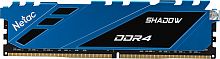 DDR 4 DIMM 16Gb PC25600, 3200Mhz, Netac Shadow NTSDD4P32SP-16B C16 Blue, с радиатором
