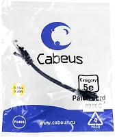 Cabeus PC-UTP-RJ45-Cat.5e-0.15m-BK Патч-корд U/ UTP, категория 5е, 2xRJ45/ 8p8c, неэкранированный, черный, PVC, 0.15м