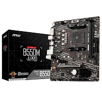 Материнская плата MSI B550M-A PRO, Socket AM4, AMD® B550, 2xDDR4-4600, HDMI+DVI-D, 1xPCI-Ex16x, 1xPCI-Ex1x, 4xSATA3(RAID 0/ 1/ 10), 1xM.2, 8 Ch Audio, GLan, (2+4)xUSB2.0, (4+2)xUSB3.2, 2xPS/ 2, mATX, RTL