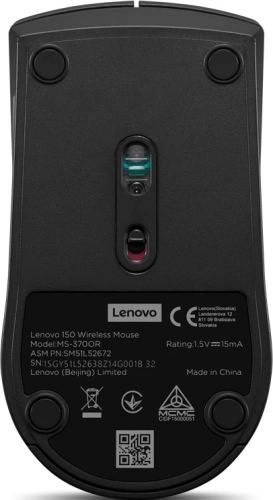 Мышь Lenovo 150 Wireless черный оптическая 1000dpi беспров. USB 2but (GY51L52638) фото 6