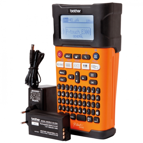 Принтер для наклеек Brother P-touch PT-E300VP переносной оранжевый/черный (PTE300VPR1) фото 2