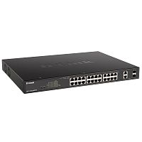 D-Link EasySmart L2 Switch 24х1000Base-T PoE, 2xCombo 1000Base-T/ SFP, PoE Budget 525W, 4 PoE ports 802.3bt (90W) (DGS-1100-26MPPV2/ A3A) (DGS-1100-26MPPV2/A3A)