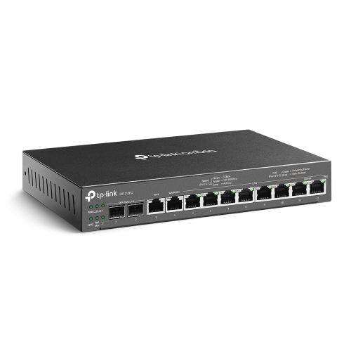TP-Link ER7212PC, Гигабитный VPN-маршрутизатор Omada с портами PoE+ и контроллером, 2 гиг. порта SFP WAN/LAN, 1 гиг. порт RJ45 WAN, 1 гига. порт RJ45 WAN/LAN, 8 гиг. портов RJ45 LAN