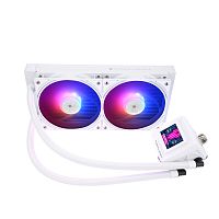 Водяное охлаждение для процессора/ Water Cooling System Thermalright Frozen Warframe SE 240 ARGB White (240mm, LED temp., Black, ARGB/ Fans: 2x120mm, 70.84CFM, 29.8dBA, 2000RPM/ Pump height 59mm, Rad (F-WFRAME-SE-240-ARGB-WH)