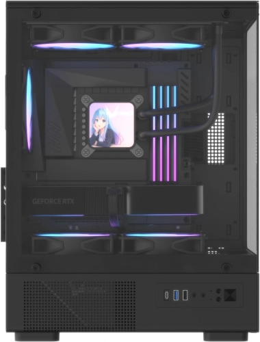 Корпус Formula Crystal Z1CM Plus AR v2 черный без БП mATX 5x120mm 1xUSB3.0 audio bott PSU (CRYSTAL Z1CM PLUS BLACK AR V2) фото 4