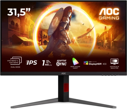 Монитор AOC 31,5 U32G4U, 16:9, IPS, UHD, 1ms, 400cd, 160Hz, HDMI, DP, USB, HAS