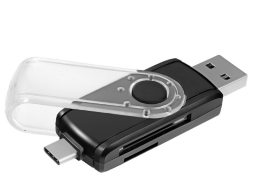 Устройство чтения карт памяти USB 3.0/ Type C/ OTG Ginzzu GR-588UB черный