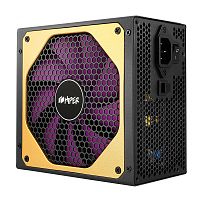 Блок питания модульный для ПК 1000 Ватт/ PSU HIPER HPG-1000FM (1000W 80+Gold, 14cm Fan, 220V input, Efficiency 90%, Modular, Black) BOX