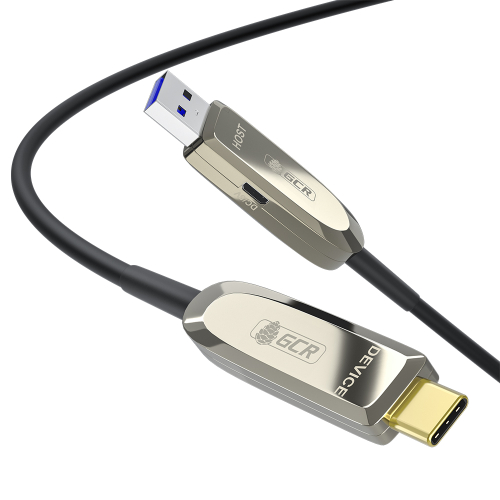 GCR Кабель USB 3.1 (USB 3.2 Gen 2) Type-C, 2.0m, оптический, AM / CM, 10 Гбит/ с, черный (GCR-56231)