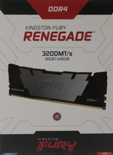 Память оперативная/ Kingston 16GB 3200MT/s DDR4 CL16 DIMM 1Gx8 FURY Renegade Black (KF432C16RB12/16) фото 4
