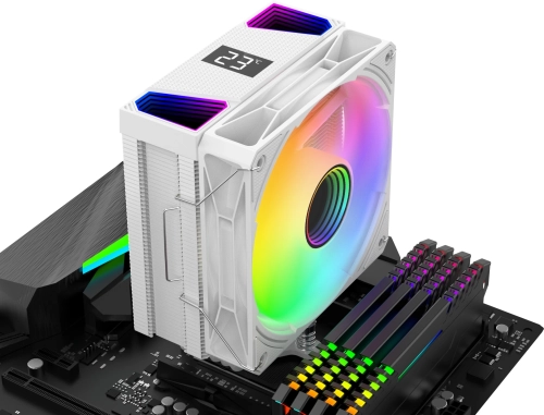 Устройство охлаждения(кулер) Bloody BD-AC220-ARGB1 ARGB Soc-AM5/ AM4/ 1200/ 1700/ 1851 белый 4-pin 14-26dB Al+Cu LCD 220W 596gr Ret (BD-AC220-ARGB1-WH) фото 6