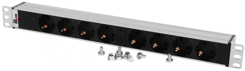 Блок розеток Rem-32 с инд., 8 Schuko, 32A, алюм., 19, колодка (R-32-8S-I-440-K)