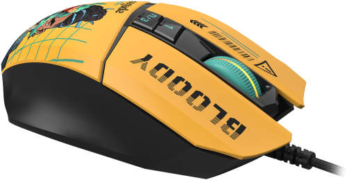 Мышь A4Tech Bloody W63 Max Renegade желтый/ рисунок оптическая (120000dpi) USB фото 2