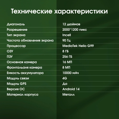 Планшет Digma Pro Empire G99 (2.2) 8C RAM8Gb ROM256Gb 12