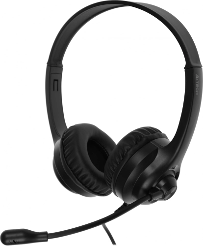 Наушники с микрофоном A4Tech HU-8 черный 2м накладные USB оголовье (HU-8#MLN)