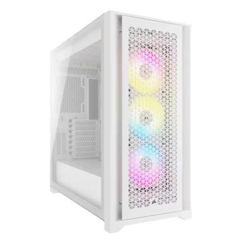 Корпус без блока питания/ Case Corsair iCUE 5000D RGB Airflow, Midi-Tower, TG, 3x120mm RGB, 2xUSB-A 3.2, 1xUSB 3.2 Type-C, E-ATX, ATX, mATX, mITX White (CC-9011243-WW)
