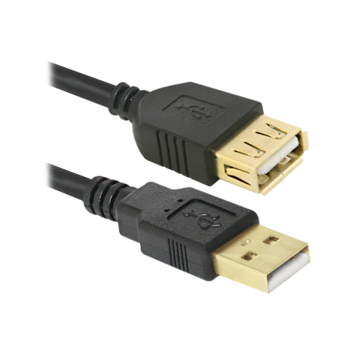Defender PRO USB 2.0 кабель удлинительный 1.8м AM/ AF , зол.конт, 2фер.фил. (87429)