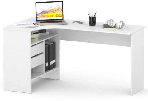 Стол для компьютера Сокол СПм-25 Л столешница ЛДСП белый 145x74x81см (00-00010611) фото 2
