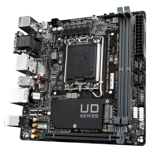 Материнская плата/ MB GIGABYTE INTEL H610 s1700, 2xDDR4(64GB), D-SUB/HDMI 1.4/2xDP, 1xPCIe 4.0x16, 1xLAN, 4xSATA 6Gb/s, 1xM.2, 2xUSB 3.2, 4xUSB 2.0, 1xPS/2, mini ITX (H610I DDR4) фото 4