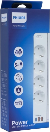 Сетевой фильтр Philips CHP4346WC/ 51 5м (4 розетки) белый (коробка) (CHP4346WC/51) фото 2
