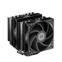 Кулер для процессора/ PCCooler RT620 BK (250W, 4-pin PWM, 157mm, Al/Cu, 6x6mm, 2x120mm, 73.32CFM, 34.9dBA, 2200RPM, S: 1851/1700/1200/115X, AM5/AM4, black)