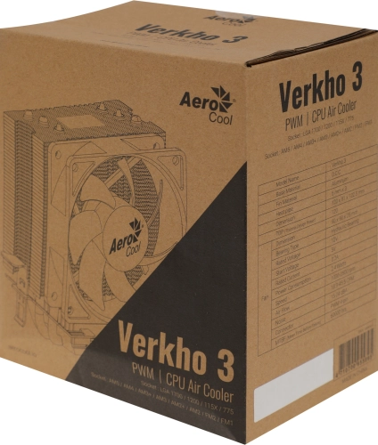 Cooler Aerocool Verkho 3 120W/ Intel 115*/ AMD/ PWM/ Clip фото 12