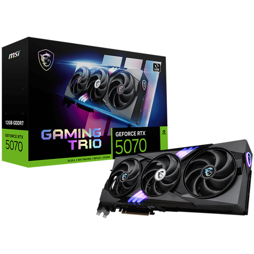 Видеокарта MSI PCI-E 5.0 RTX 5070 12G GAMING TRIO NVIDIA GeForce RTX 5070 12Gb 192bit GDDR7 2512/28000 HDMIx1 DPx3 HDCP Ret