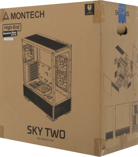 Корпус Montech Sky Two Morocco голубой без БП ATX 3x140mm 2xUSB3.0 audio bott PSU фото 10