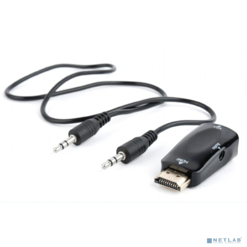 Bion Переходник HDMI - VGA + стерео-аудио, 19M/ 15F & miniJack 3.5mm [BXP-A-HDMI-VGA-02]