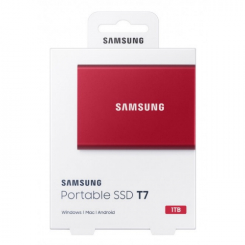 Внешний SSD Samsung T7 1TB USB-C красный (MU-PC1T0R/ WW) (MU-PC1T0R/WW) фото 4