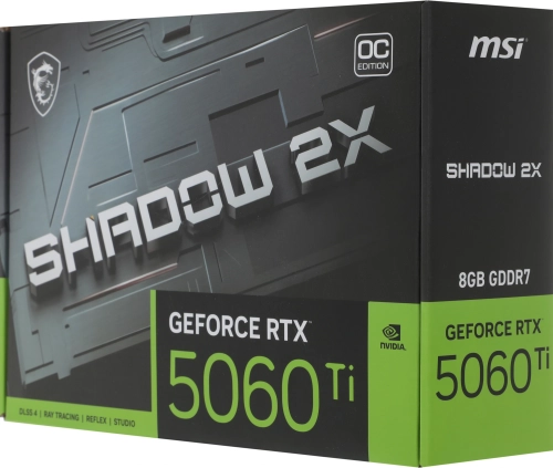 Видеокарта MSI PCI-E 5.0 RTX 5060 Ti 8G SHADOW 2X OC PLUS NVIDIA GeForce RTX 5060TI 8Gb 128bit GDDR7 2602/28000 HDMIx1 DPx3 HDCP Ret фото 6