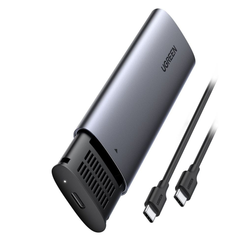 Бокс внешний для жесткого диска UGREEN CM400 (10902) USB-C Female to M.2 M-Key 10G Enclosure с кабелем USB C3.1 GEN2 to USB C 3.1 GEN2. Длина кабеля: 50 см. Цвет: серый (10902_)