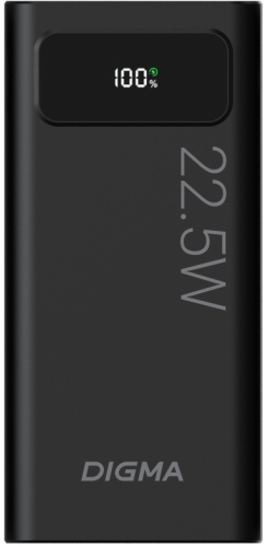 Мобильный аккумулятор Digma DGPF20A 20000mAh QC3.0/ PD3.0 22.5W 3A 2xUSB-A/ USB-C черный (DGPF20A22PBK)