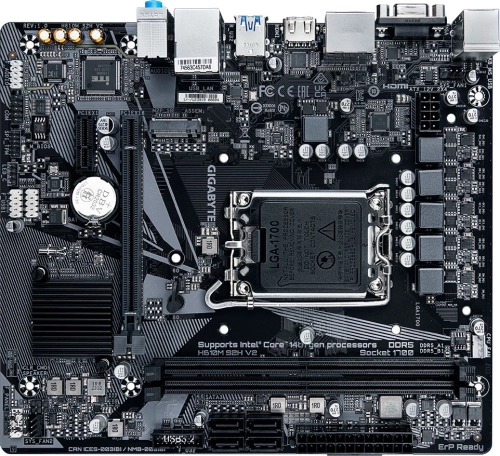 Материнская плата/ MB GIGABYTE INTEL H610 s1700, 2xDDR5(64GB), D-SUB/HDMI 2.1/2xDP, 1xPCIe 4.0x16, 1xPCIe 3.0, 1xLAN, 4xSATA 6Gb/s, 1xM.2, 2xUSB 3.2, 4xUSB 2.0, 1xPS/2, mATX (H610M S2H V2)