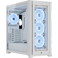 Корпус без блока питания/ Case Corsair iCUE 5000X RGB QL Edition, Midi-Tower, TG, 4x120mm RGB, 2xUSB-A 3.2, 1xUSB 3.2 Type-C, E-ATX, ATX, mATX, mITX White (CC-9011233-WW)
