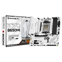 Материнская плата Maxsun MS-Terminator B650M WIFI ICE B650, AM5, 4*DDR5, 1*PCIEx16, 1*PCIEx4, 1*PCIEx1, 2*M.2, 2*TypeC, 6*USB3.2Gen1, 6*USB2.0, 4*SATA3.0, 2.5G, DP, HDMI, M-ATX, RTL (6940709661109)