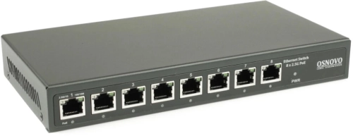PoE Коммутатор OSNOVO SW-8D-1(120W) PoE коммутатор 2.5G Ethernet на 8 RJ45 портов. Порты: 1 x 2.5G (10/100/1000/2500Base-TX) с PoE (до 90W, A+B) + 7 x 2.5G (10/100/1000/2500Base-TX) с PoE (до 30W). Соответствует ста