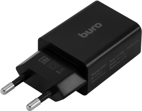 Сетевое зар./ устр. Buro BUWA1 10.5W 2.1A USB-A черный (BUWA10S100BK) фото 8