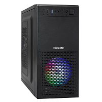 Exegate EX292981RUS Корпус Minitower ExeGate mEVO-7807 (mATX, без БП, 1*USB+1*USB3.0, черный 1x12 см с RGB подсветкой)